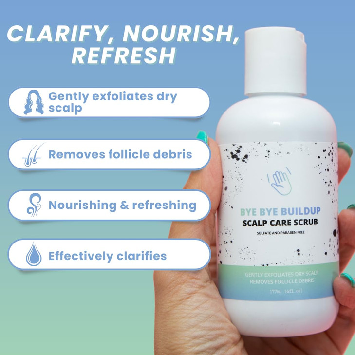 FoxyBae Scalp Scrub Hair Treatment - with Tea Tree Oil - Exfoliates, Clarifies Build Up, Soothes, Nourishes - Bye Bye Buildup - 6 Fl Oz