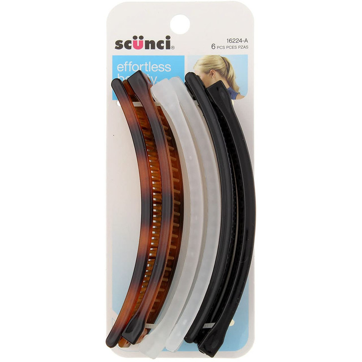 Scunci 5 Banana Combs Assorted Colors 6 Pieces Per Pack 1 Pack