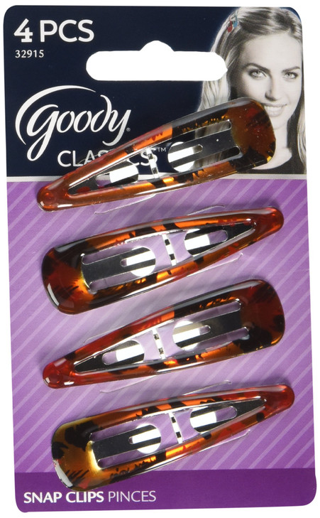 Goody Women S Classic Shiny Tort Contour Clips 4 Count