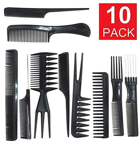 Magic 10 Piece Professional Styling Comb Set Black
