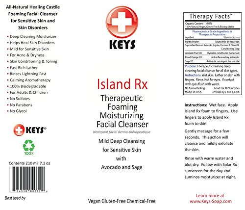 Keys Island Rx Therapeutic Foaming Facial Cleanser Castile Soap 8 Oz