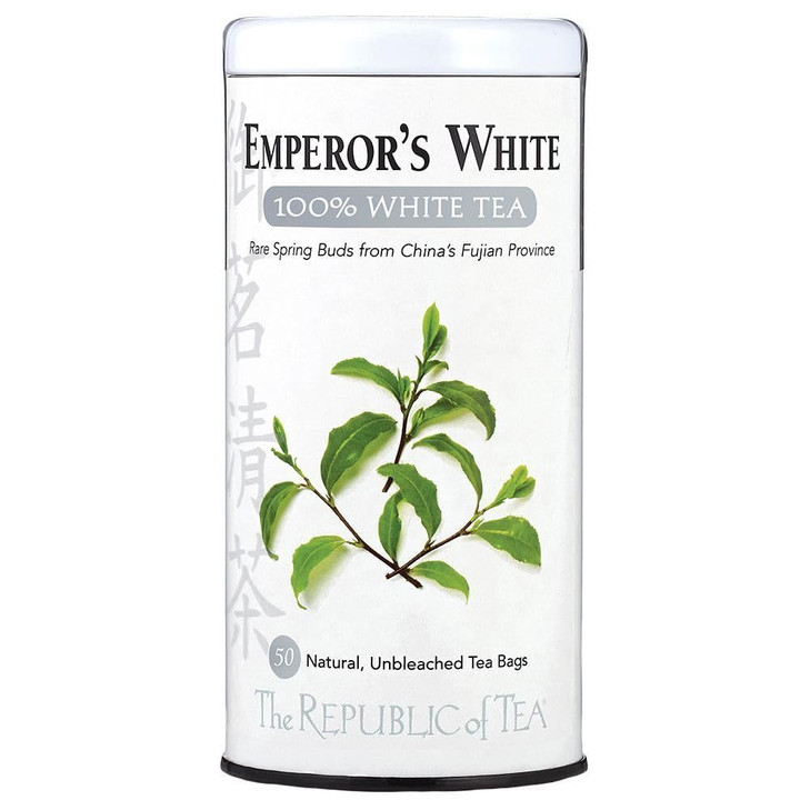 The Republic Of Tea Emperor S 100 Percent White Tea Low Caffeine 50 Count