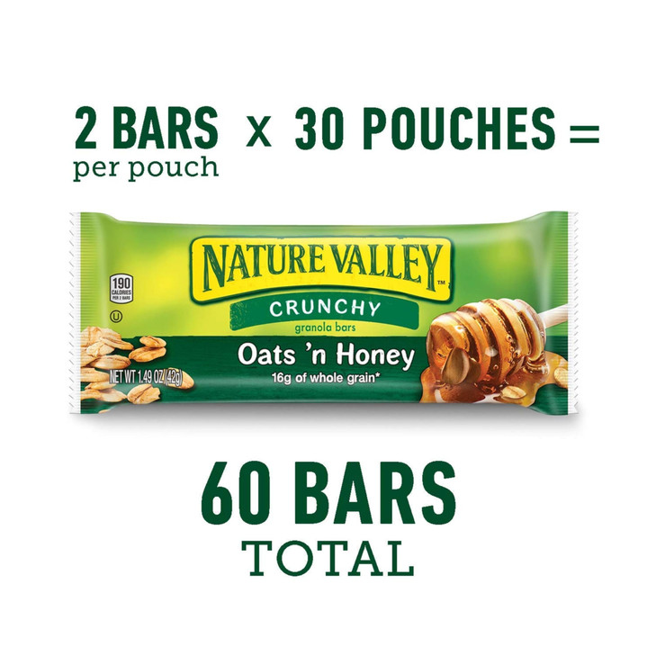 Nature Valley Crunchy Oats N Honey Granola Bars 60 Ct