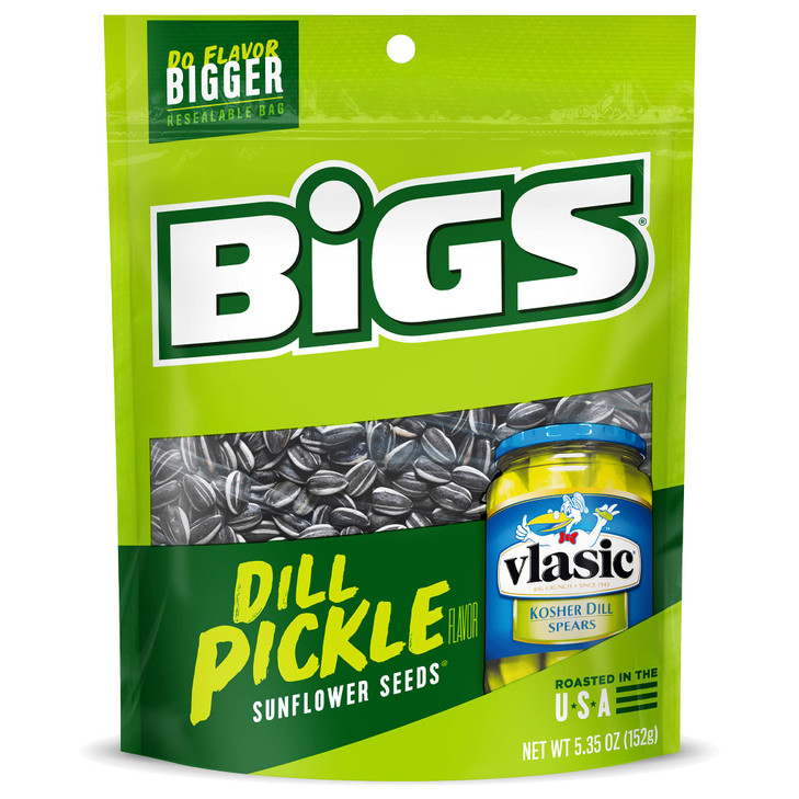 Bigs Sunflower Seeds Vlasic Dill Pickle Flavor 5.35 Oz. Pack Of 12