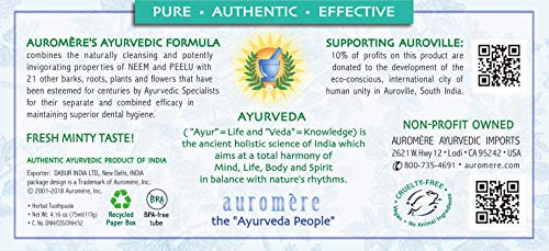Auromere Ayurvedic Herbal Neem And Clove Toothpaste Fresh Mint 5 Pack