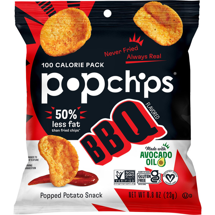 Popchip Potato Chips All Natural Barbeque 0.8 Oz. Pack Of 24