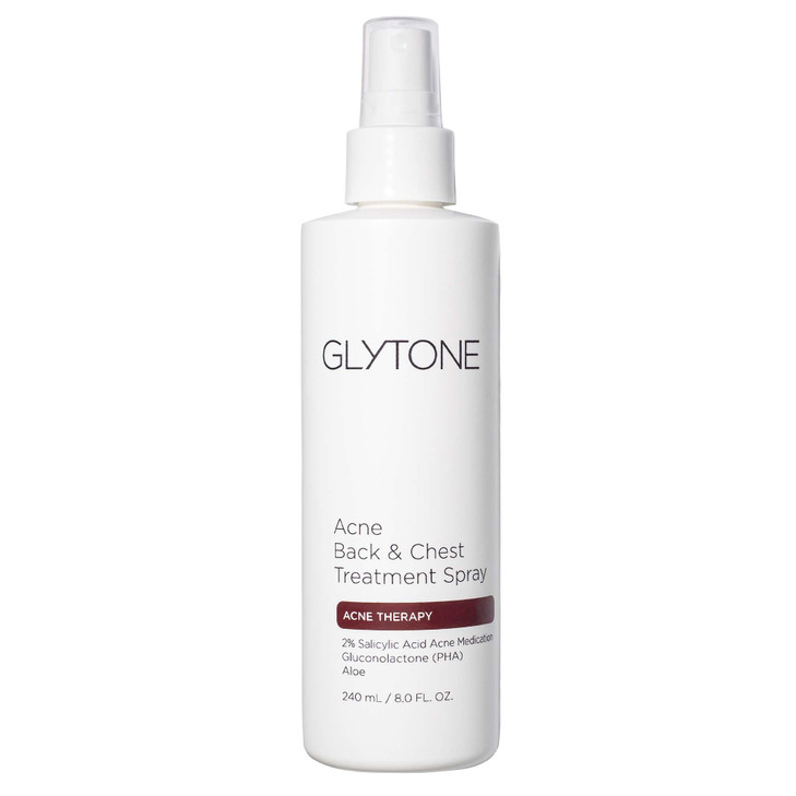 Glytone Chest And Back Acne Treatment Spray 2 Percent Bha Salicylic Acid With Gluconolactone Body Acne Treatment For Bacne And Blackheads