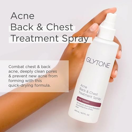 Glytone Chest And Back Acne Treatment Spray 2 Percent Bha Salicylic Acid With Gluconolactone Body Acne Treatment For Bacne And Blackheads