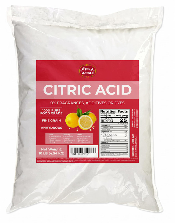 Pure Citric Acid 10 Pound Food Grade And Non Gmo Natural Food Preservative Beauty Ingredient By Spicy World