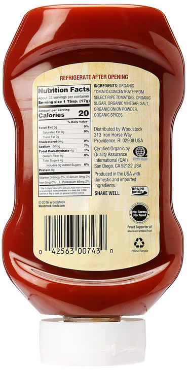 Woodstock Organic Tomato Ketchup 20 Oz