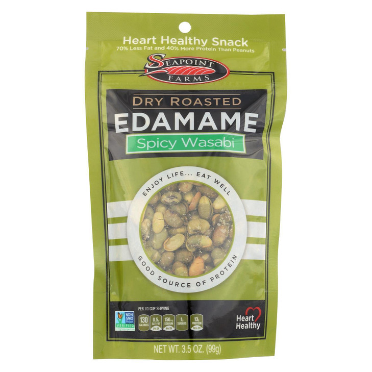 Seapoint Farms Edamame Dry Roasted Spicy Wasabi 3.5 Oz
