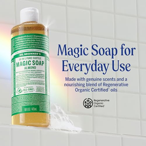 Dr. Bronner S Almond Pure Castile Liquid Soap Body Wash 8 Oz