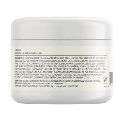 Swanson Vitamin K Cream With Menaquinone 7 2 Fl Oz 59 Ml