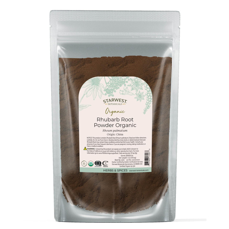 Starwest Botanicals Rhubarb Root Powder Organic Non Gmo 4 Oz Pouch