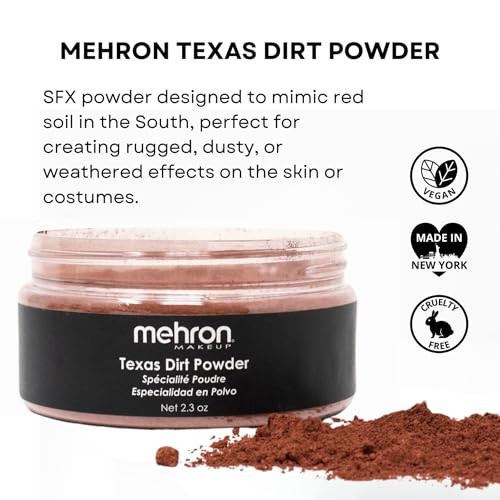 Mehron Makeup Special Fx Powder Texas Dirt Fake Dirt Makeup 2.8 Oz