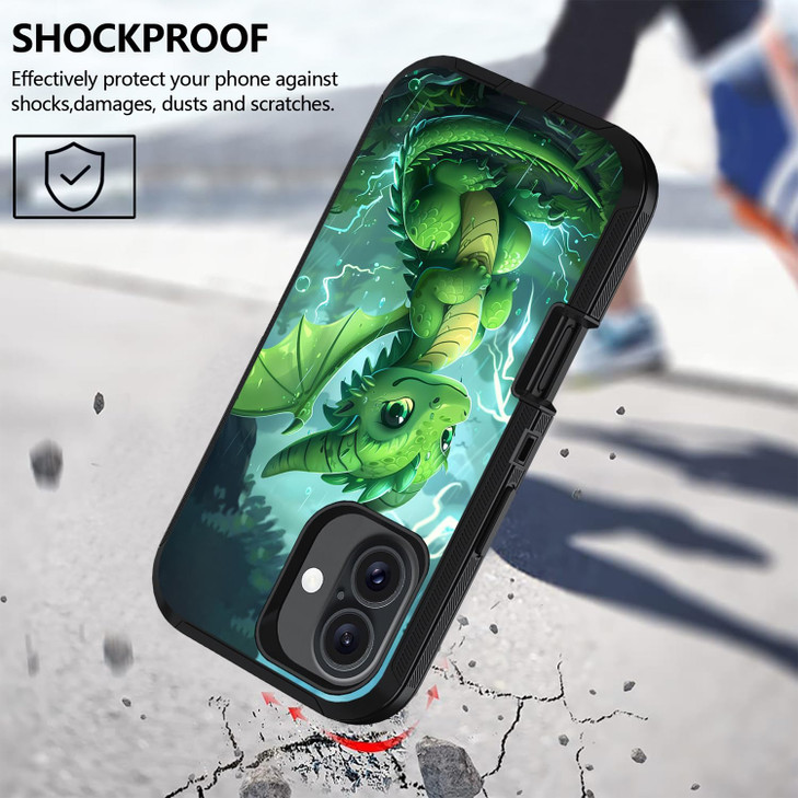 ERWYTYIOI for iPhone 16 Plus Case, Heavy Duty 3-Layer [Military Grade] Anti-Scratch Shockproof Stylish Phone Protective Case for iPhone 16 Plus (2024
