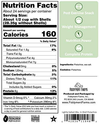 Fiddyment Farms 3 Lb Sea Salted In Shell Pistachios