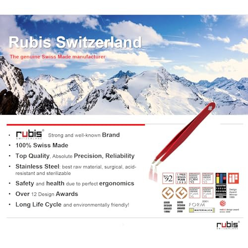 Rubis Swiss Cross Classic Slant Tweezers 1K101