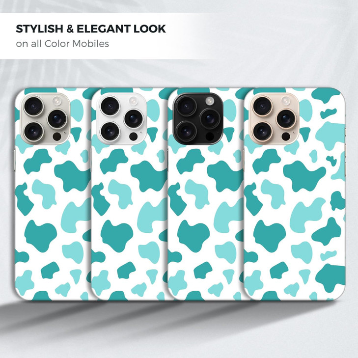 GlamCase for iPhone 16 Pro Max, iPhone 16 Pro Max Case - Cow Skin Baby Teal Print Printed Slim & Sleek Cute Plastic Hard Designer Back Case/Cover for