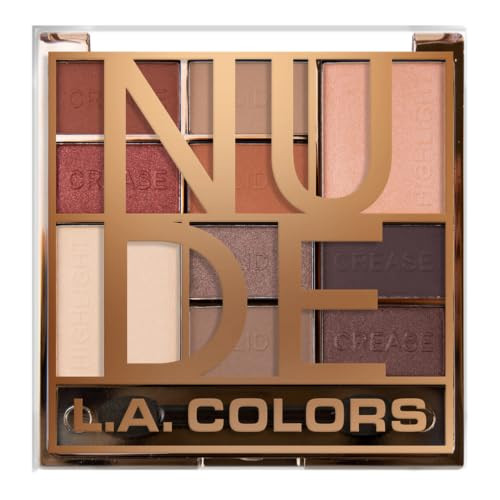 L.A. Colors Color Block 10 Color Eyeshadow Palette Nude Ces135A