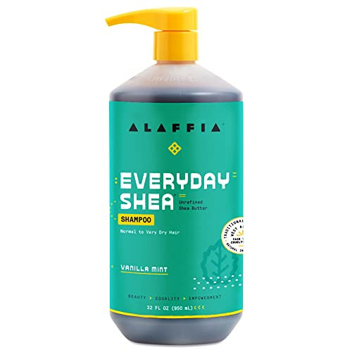 Alaffia Shampoo Vanilla Mint Everyday Shea Sulfate Free Shampoo With Moisture Rich Shea Butter And Coconut Oil 32 Oz