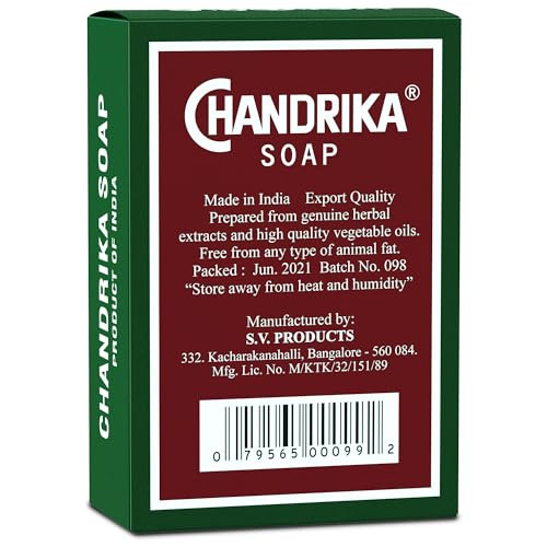 Chandrika Soap Ayurvedic Herbal And Vegetable Oil Soap 2.64 Oz Case Of 10