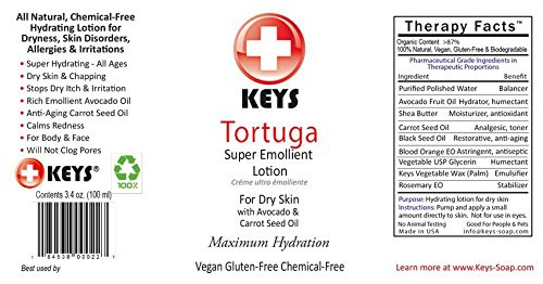 Keys Tortuga Vegan Hand And Body Lotion Therapeutic Dry Skin Care 3.4 Oz