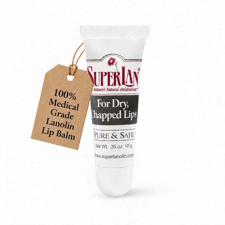 Superlan Organic Lanolin Lip Balm And Nipple Cream Jojoba Oil 0.35 Oz