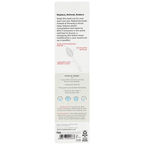 Radius Replacement Toothbrush Heads Medium Bristles 2 Count Improve Gum Health And Reduce Gum Issues Pack Of 1