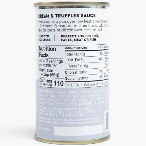 Cream And Black Truffle Sauce 6.4Oz Italian For Pasta Pizza Meat And Fish