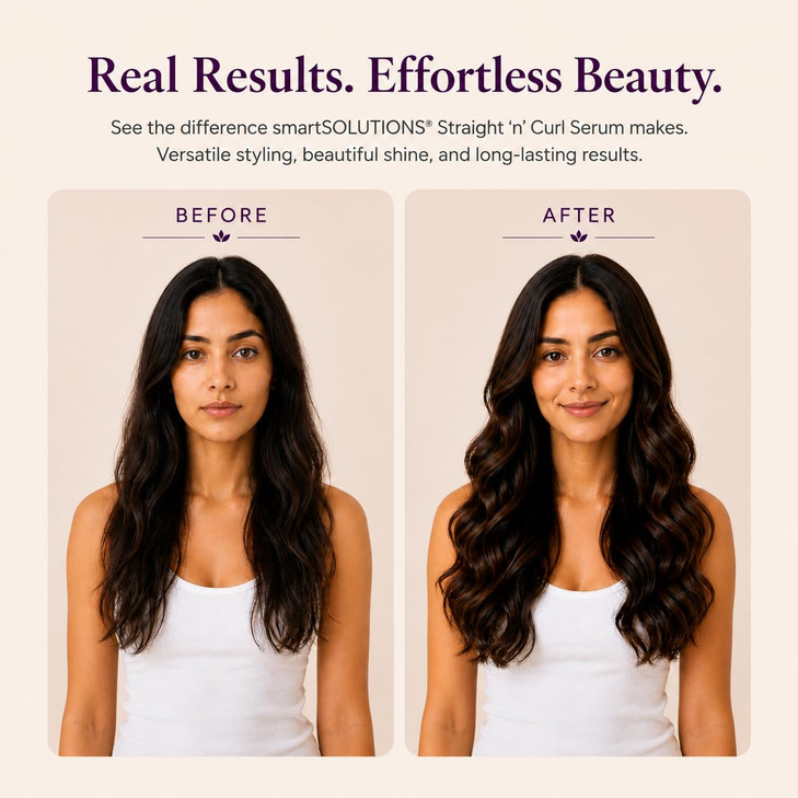 Smart Solutions Straight N Curl Serum 4 Oz Smooths And Straightens Curves And Curls Paraben Free Plant Based