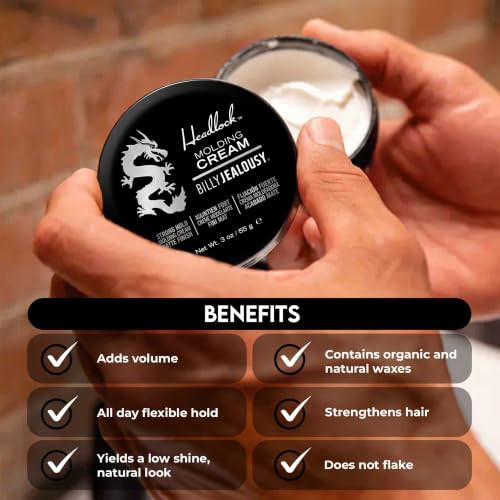 Billy Jealousy Headlock Hair Molding Cream Hair Styling Cream For Men With Strong All Day Hold Natural Matte Finish Styling Agent For All