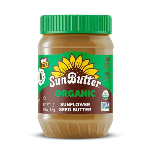 Sunbutter Organic Sunflower Seed Butter 16 Oz Nut Free Spread With 7G Plant Based Protein Roasted Rich And Savory Flavor Smooth Texture