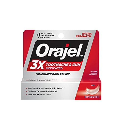 Orajel 4X Medicated Oral Pain Gel For Toothache And Gum Pain Relief 0.25 Oz