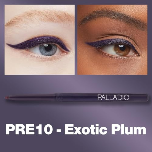 Palladio Retractable Waterproof Eyeliner Richly Pigmented Color And Creamy Slip Twist Up Pencil Eye Liner Smudge Proof Long Lasting