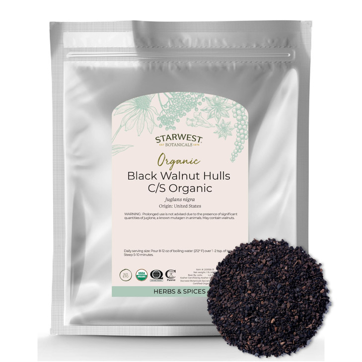 Starwest Botanicals Organic Black Walnut Hull Cut And Sifted Bulk 1 Lb Bag
