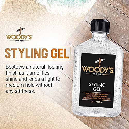 Woody S Styling Gel For Men Alcohol Free Men S Hair Gel With Light To Medium Hold No Crunch Touchable Finish 12 Fl Oz