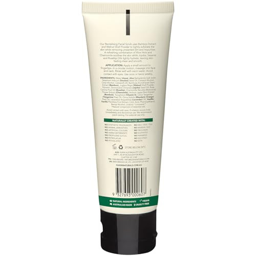 Sukin Organics Revitalizing Face Scrub Hydrating Cream Based Facial Exfoliator With Bamboo Extract And Walnut Shell Exfoliant Cleansing And