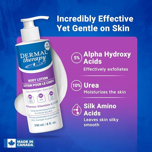 Dermal Therapy Extra Strength 5 Percent Aha 10 Percent Urea Body Lotion Healing For Extremely Dry Cracked Skin Fragrance Free Sensitive Skin