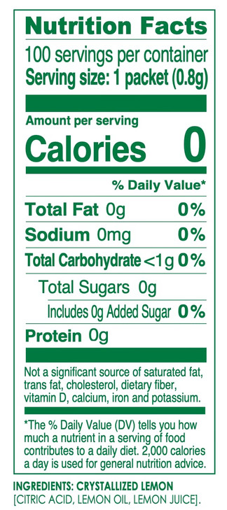 True Lemon Water Enhancer Bulk Dispenser 100 Count Pack Of 1 0 Calorie Drink Mix Packets For Water Sugar Free Lemon Flavoring Powder Packets