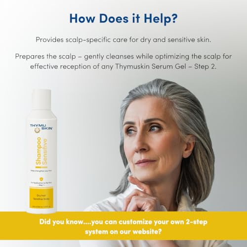 Thymuskin Sensitive Shampoo Step 1 Of 2 In The Thymuskin System Gently Cleanses And Supports Women S Hair Concerns While Preparing The Scalp