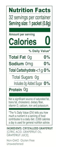 True Grapefruit Sugar Free Drink Mix Packets Water Enhancer 32 Ct
