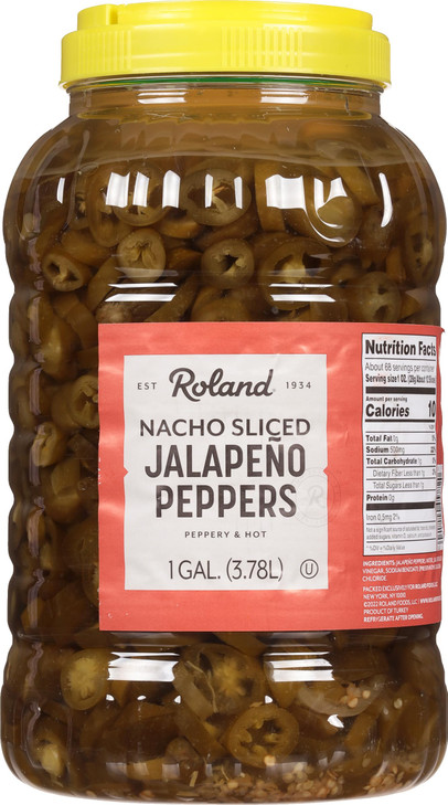 Roland Foods Nacho Sliced Jalapeno Peppers Specialty Imported Food 1 Gallon Pack Of 1