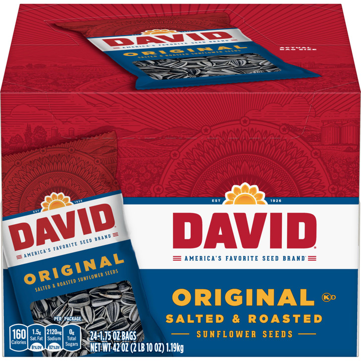 David Sunflower Seeds Original Flavor 1.75 Oz. 24 Pk
