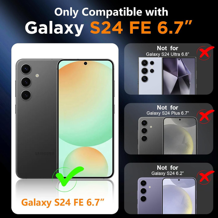 ERWYTYIOI for Samsung Galaxy S24 FE Case, Heavy Duty 3-Layer Military Grade Anti-Scratch Shockproof Stylish Protective Case for Samsung Galaxy S24 FE