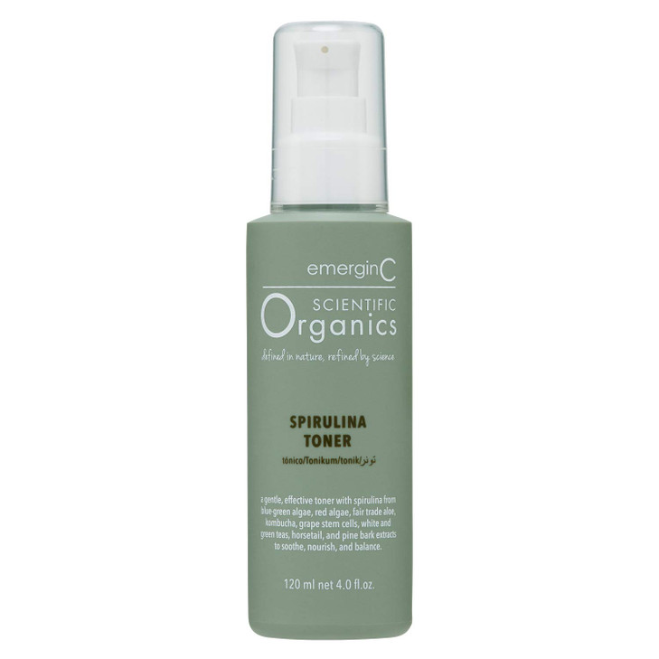 Emerginc Scientific Organics Spirulina Toner Gentle Plus Effective Toner For Face With Plant Stem Cells Plus Witch Hazel 4 Oz 120 Ml