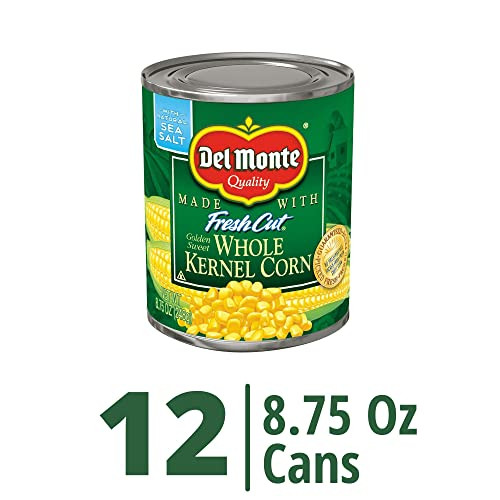 Del Monte Fresh Cut Golden Sweet Whole Kernel Corn Canned Vegetables 12 Pack 8.75 Oz Can
