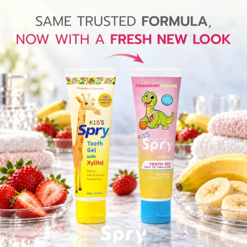 Spry Natural Kids Xylitol Tooth Gel Strawberry Banana 2 Fl Oz Pack Of 1