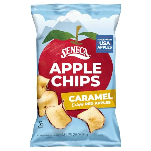 Seneca Caramel Apple Chips Made From Fresh Apples 100 Percent Red Apples Yakima Valley Orchards Crisped Apple Perfection Foil Lined
