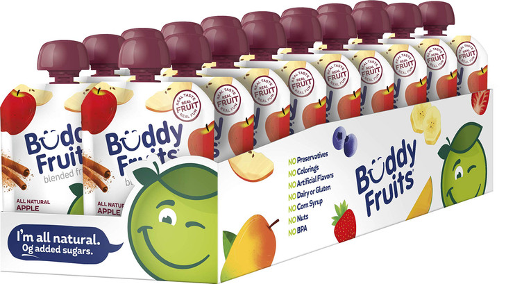 Buddy Fruits Snacks To Go Cinnamon Unsweetened Applesauce 3.2Oz Pouch 18Pk Gluten Nut Dairy Preservatives Bpa Free Non Gmo Kosher